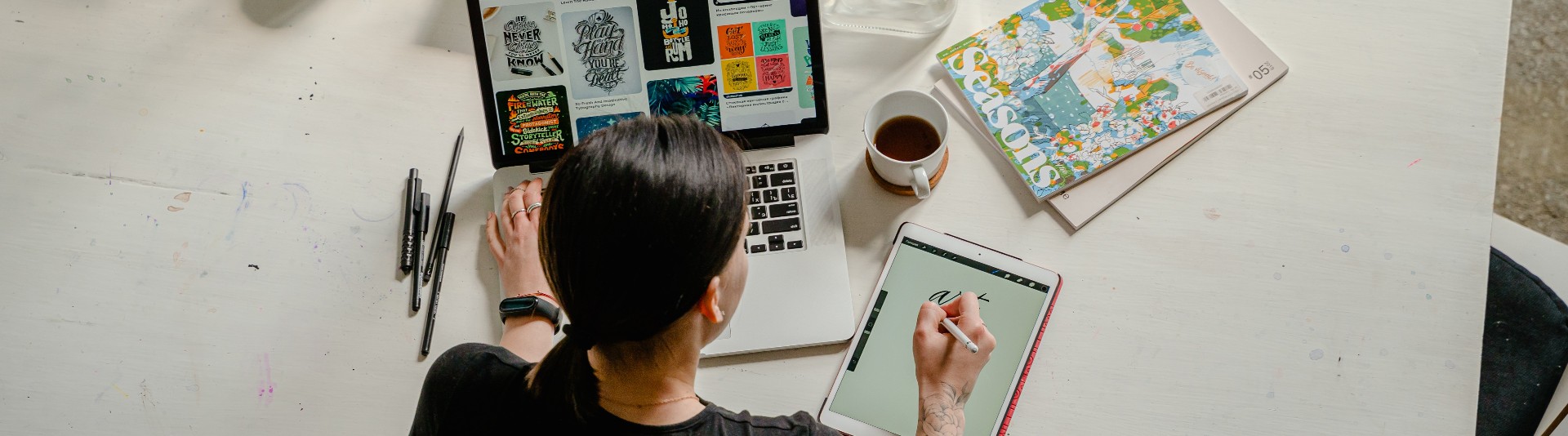 Woman Working at Home BANNER Image