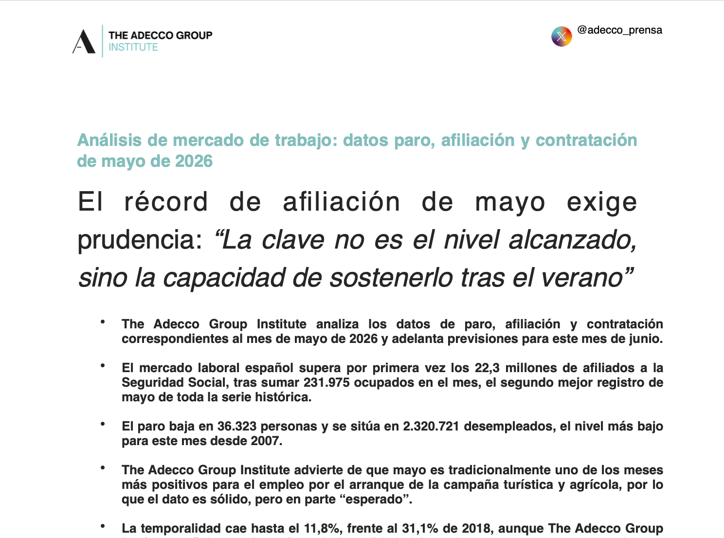 nota de prensa