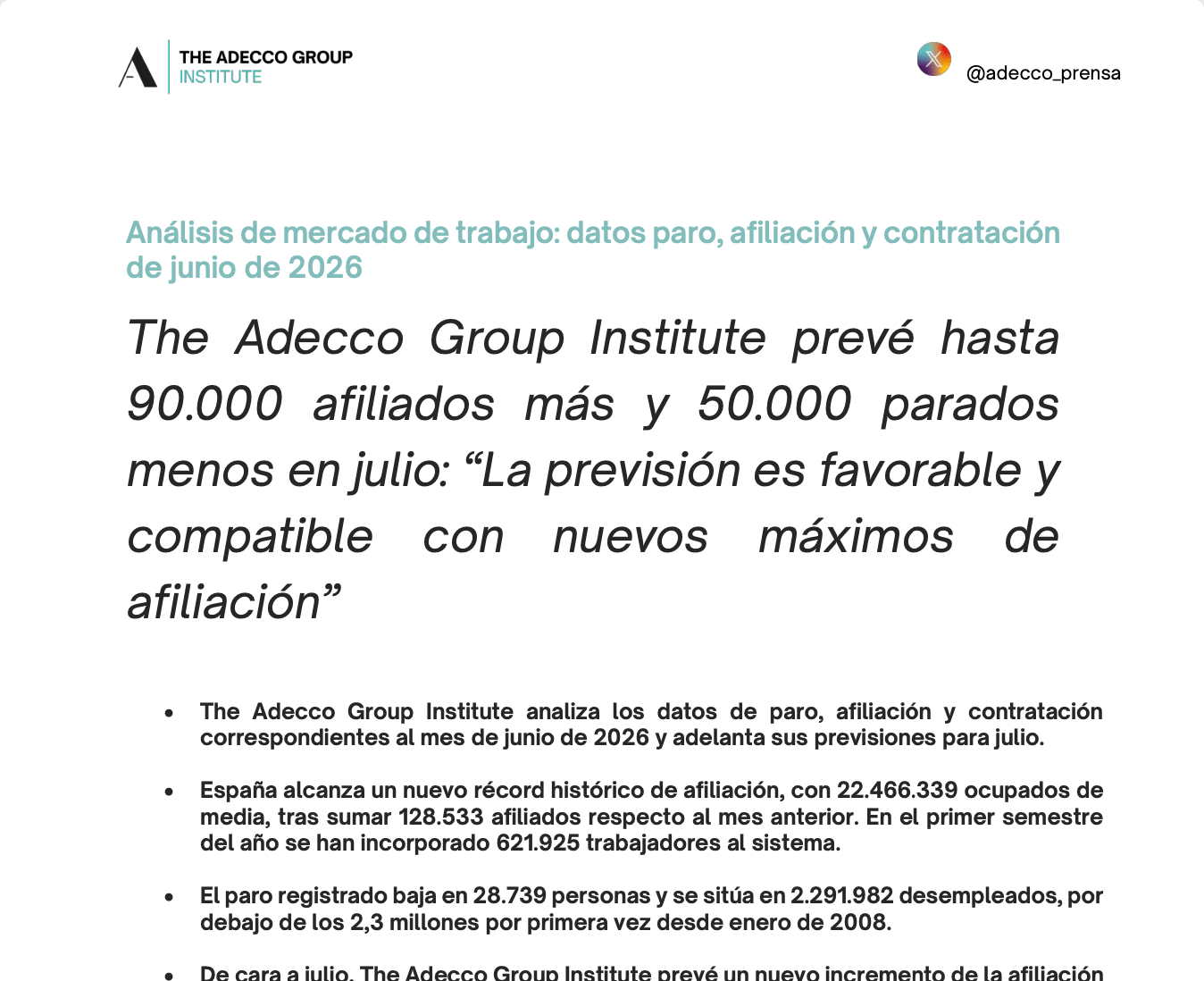 nota de prensa