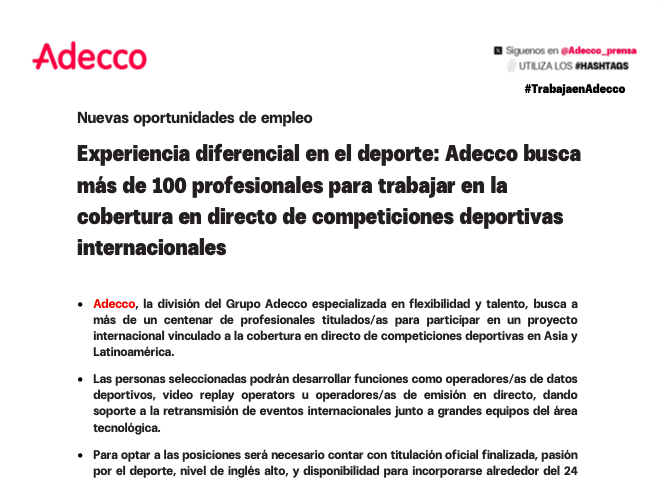 nota de prensa