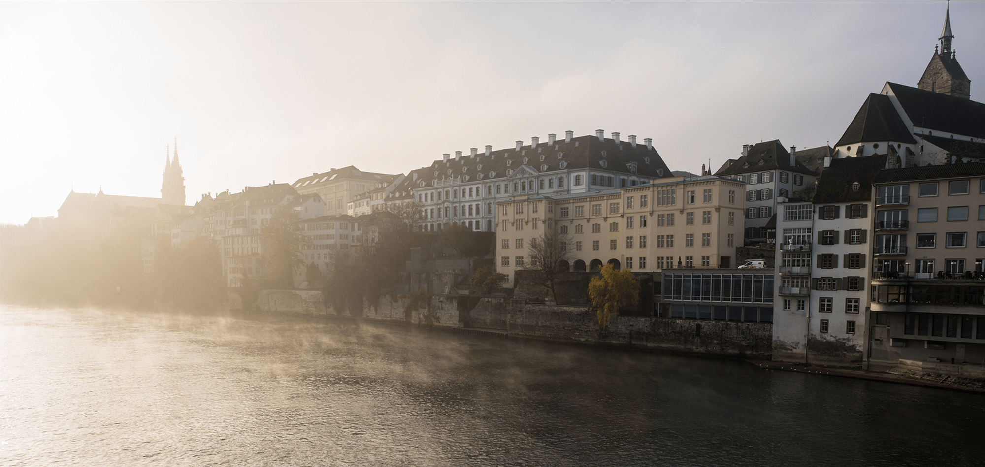 A photo of the city of Basel in the morning mist symbolises the north-western region of Switzerland. A photo of the city of Basel in the morning mist symbolises the north-western region of Switzerland.